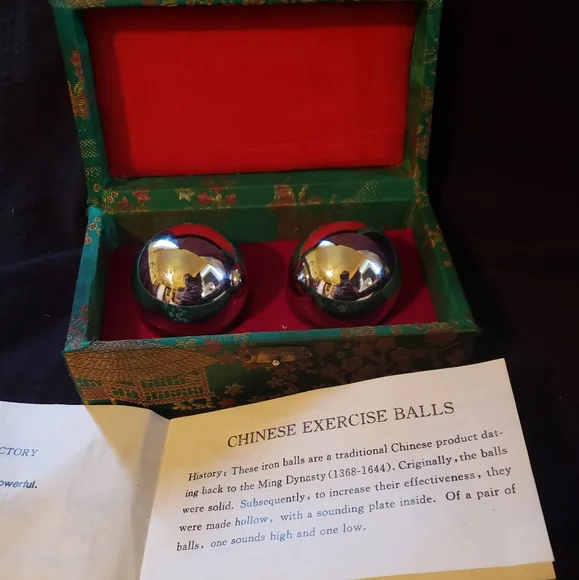 Vintage Chinese Exercise Balls w/ Box - Picture 2 of 7